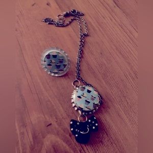 Cupcake Bottle cap Necklace & Ring set